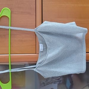 Borgofiori silver crop top.made in italy